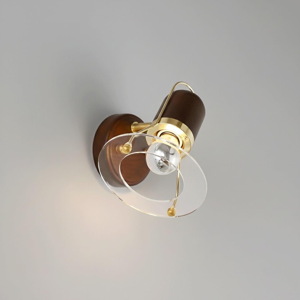 IvyLoutish Solid Walnut Wood Wall Sconce, E27 Hardwired Single Light Fixture, Modern Decorative Accent Lamp for Bedroom, Living Room, Bedside, Hallway, Stylish Lighting