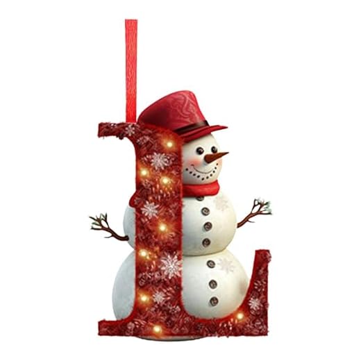 Décorations de Noël, décorations de Noël pour arbre - Pendentif créatif de voiture avec lettres et motif bonhomme de neige - Décoration suspendue A-Z - Pièces de centre de table de Noël Accessoires pa