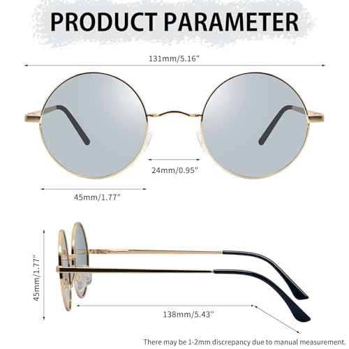 Image of Joopin Small Round Sunglasses Hippie Circle Sun Glasses UV400 Protection