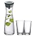 Produktbild WMF Basic Wasserkaraffe Set 3-teilig, Karaffe 1l mit 2 Wassergläser 250ml, Glaskaraffe mit Deckel, Silikondeckel, CloseUp-Verschluss