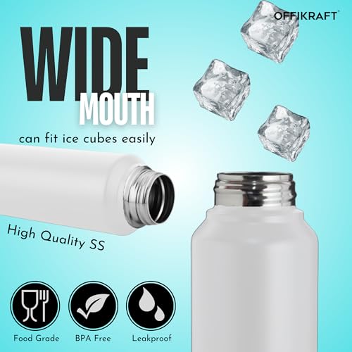 Image of Steel Sip - 1L Single Wall Stainless Steel Water Bottle | Wide Mouth, Leak-Proof, BPA-Free Cap | Fridge-Safe | Ideal for Office, Gym, Outdoor & Travel Use (BLACK)