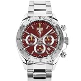 PRESTIGE & DELUXE Orologio da polso uomo Lowell Torino Cinturino Acciaio inossidabile - Quadrante 38 mm in è pregiato cofanetto + portachiave calcio