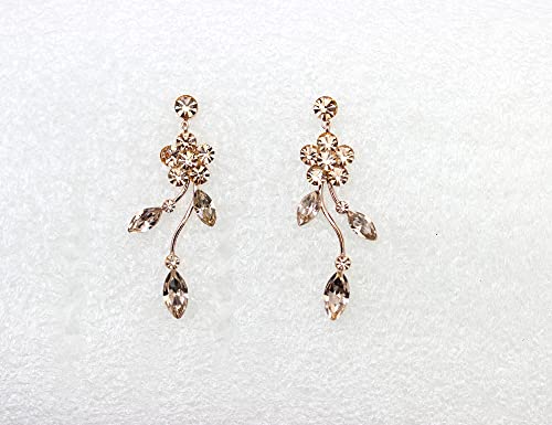 Image of Faship Gorgeous Rhinestone Crystal Floral Necklace Earrings Set