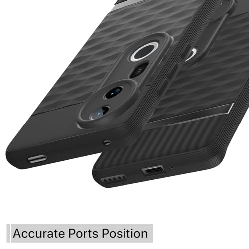 Image of Pikkme Back Cover for Vivo T4 Ultra 5G Camera Protection 3D Hexa Cube Design Silicone Protective Bumper Case (Black)
