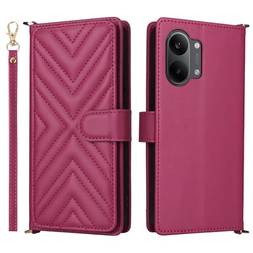 �X�}�z�P�[�X �Ή��@�� for Tecno Spark Go 3 / Pop 20 �X�}�z�P�[�X�y�t���b�v�X�^���h�E�}�O�l�b�g�J�E�J�[�h�X���b�g�t���E�H���b�g�z RoseRed