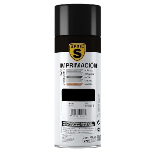 SPSIL Pintura Imprimación en Spray 200ml - Mejora la Adherencia de la pintura - Aplicación fácil y precisa - Secado Rápido