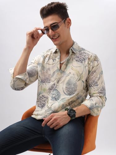 Image of BULLMER Trendy Regular Fit Striped Causal Full Sleeve Shirt for Men.