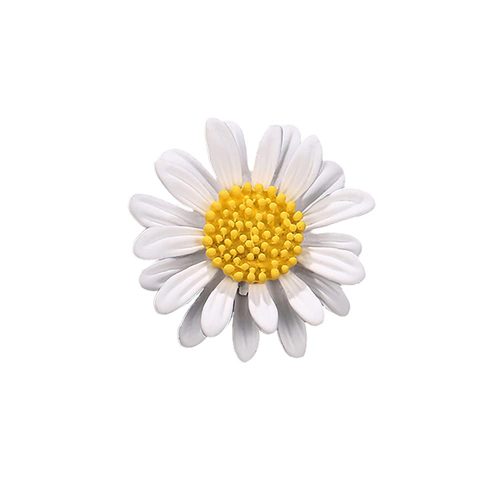 Cute Daisy Flower Brooch Pins, Plant Sunflower Suit Lapel Pin,Yellow White Sun Flower Dress Neckline Pin for Women Girls Men Gifts