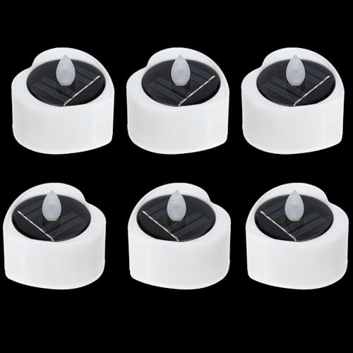 6 Velas Solares LED de Exterior Impermeables con Luz Cálida Parpadeante
