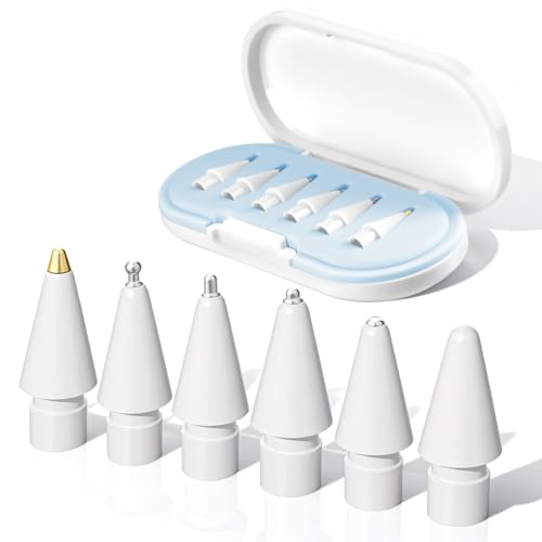 Image of 2026 Upgraded 6 Pack Apple Pencil Tips Replacement Accessories for Apple Pencil Pro /1st Gen /2nd Gen /USB-C, Apple Pen Writing Tips, Metal Drawing Tips (Blue)