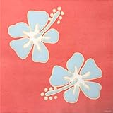 Motif Hibiscus FRANCOISE PAVIOT - Lot de 20 serviettes en papier intissé 40x40 cm Hibiscus Corail