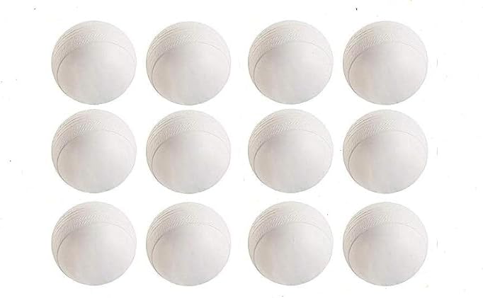 E Neptune (80 Gram Heavy Plastic Cricket Training Ball White Toy Balls for Cricket for Indoor and Outdoor Game (White Ball,