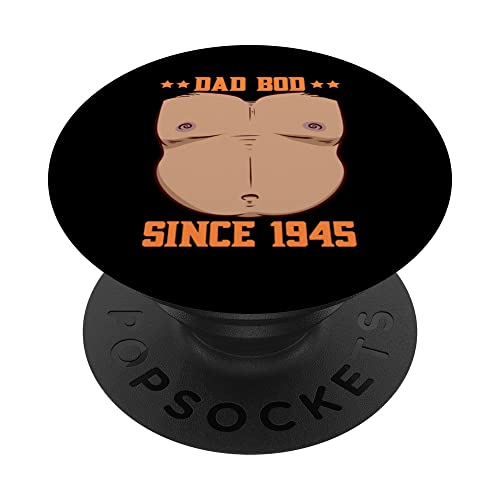 Dad Bod Since 1945 Father's Day Beer Belly PopSockets Swappable PopGrip, Black
