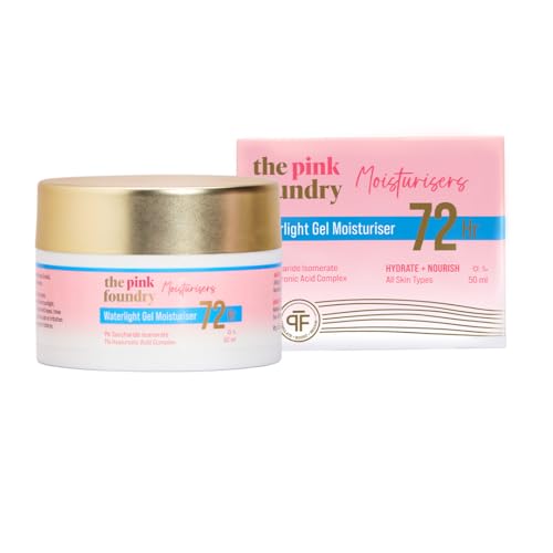 Image of The Pink Foundry Waterlight Gel Moisturiser with 72 hours of hydration with 1% Hyaluronic Acid & 1% Saccharide Isomerate | Lightweight & Non-Sticky Moisturiser | All Skin Types | Dermatologically Tested || For Men & Women | 50 ml