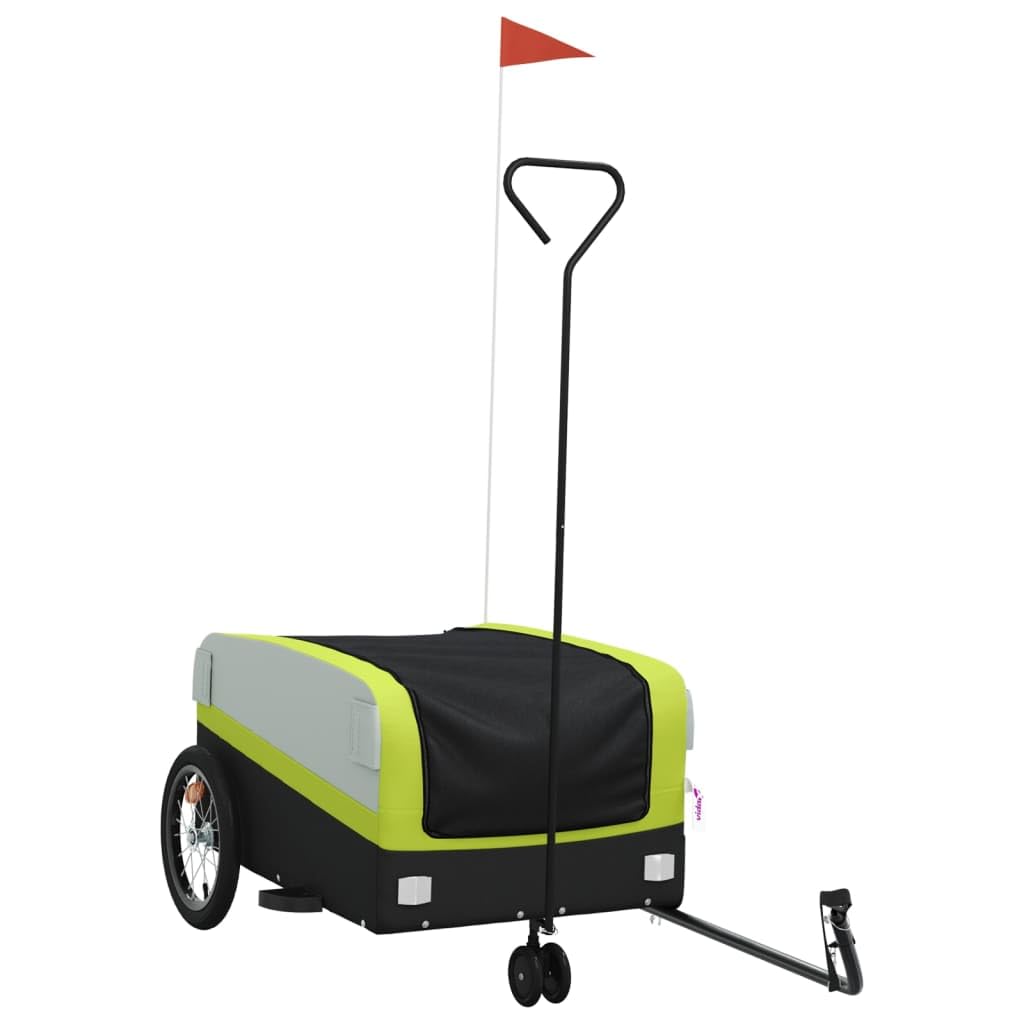 LAPOOH Fahrradanhänger Schwarz und Grün 45 kg Eisen, Fahrrad Anhänger, Lastenanhänger, Handwagen, Fahrrad-lastenanhänger, Lastenfahrrad - 94074
