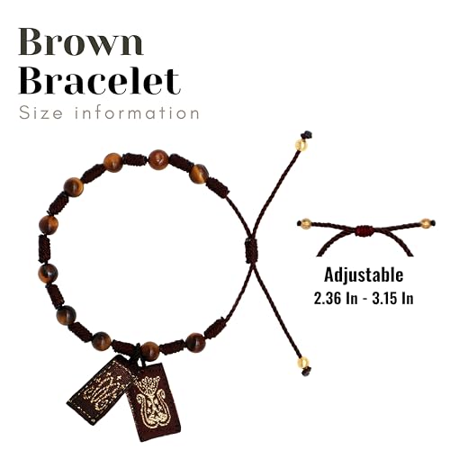 Escapulario de la Virgen del Carmen y Pulsera Hecha a Mano Escapulario Catolico Brown Scapular of Our Lady of Mount Carmel and Friendship Bracelet Adjustable String Cord3