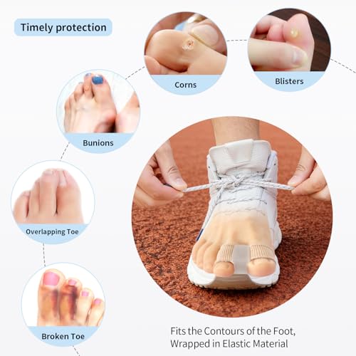 Image of Niupiour Bunion Toe Corrector W /Fabric Lining for Women and Men, Gel Toe Spacers /Separator for Overlapping, Breathable Hammer Toe Straightener with 2 Loops for Feet, Relieve Bunion Foot Pain