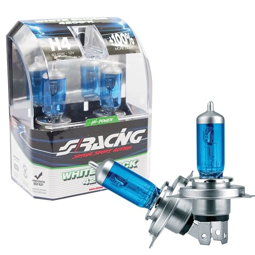 Simoni Racing Halogen Birnen ’White Shock’ H4 (4200K) 12V/60-55W, Satz à 2 Stück ECE-R37