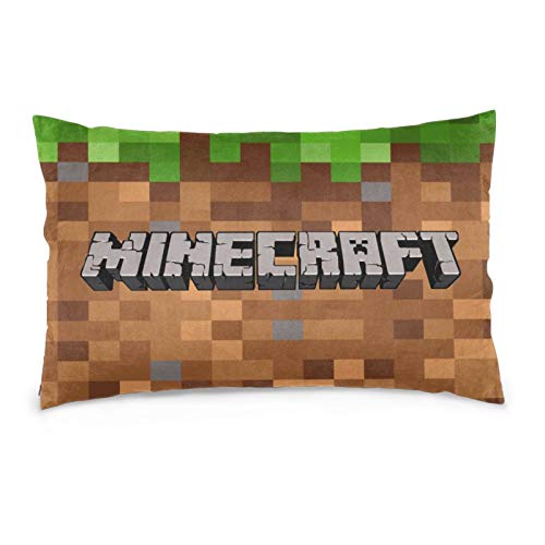 Rectangular Decorative Pillowcase Cover, Zippered Oblong Pillow Protector Sham, Mine_Craft Lumbar Waist Cushion Throw Pillow Cover for Sofa Couch Bed Chair Home Decor (No Pillow Insert) (20\'\' x 30\'\')
