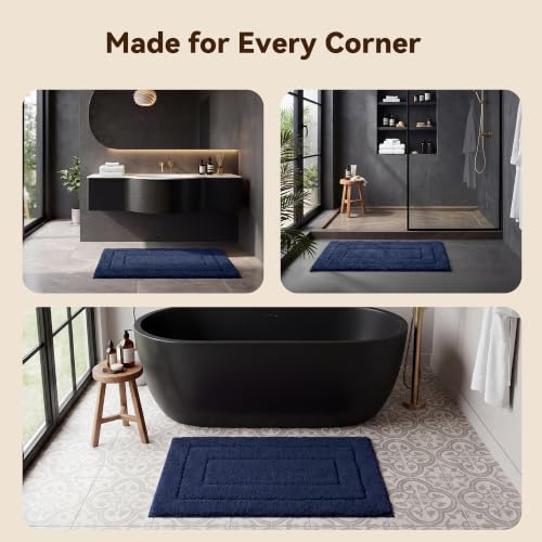 GRANNY SAYS Deep Blue Bathroom Rug, 20" x 32", Non-Slip, Water Absorbent, Microfiber, Machine Wash Dry by GRANNY SAYS - Used condition - Image 7