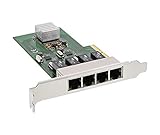 Vier Gigabit Ethernet Ports (4x RJ45) Entspricht PCI-Express Revision 1.1 Eine leistungsstarke 1000BASE-T Ethernet Controller Karte Rückwärtskompatibel zu 10/100BASE-T Netzwerken 10/100/1000Mb/s Datenrate, automatische Aushandlung im Betrieb Kompatibel zur vorhandenen Cat.5 UTP Verkabelung Kompatibel mit IEEE 802.3, 802.3u und 802.3ab Unterstützt die Vollduplex-Durchflussregelung (IEEE 802.3x) Unterstützt IEEE 802.1P Layer 2 Priority Encoding Unterstützt IEEE 802.1Q VLAN-Tagging Crossover-Erkennung und automatische Korrektur Unterstützt WOL(Wake-On-LAN)-Funktion Unterstützt sowohl Standard-Profil- als auch Low-Profile-Slotbleche Unterstützt Windows 10 / 8.x / 7 / Vista / Server 2003-2008, 32-/64-bit, Linux, MAC OS