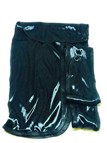 Rimix Patented Silky Durag 360, 540, and 720 Waves Extra Long and Wide Straps Limited Edition(Black Black)