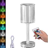 【2 modos de control】: Hay un panel táctil encendido/apagado en la parte superior de la lámpara de mesa de cristal, presione para encender/apagar y cambiar la luz, mando a distancia para cambiar el modo de color y ajustar el brillo, puede proyectar un hermoso patrón de luz en su Escritorio, agregará un poco de encanto a cualquier habitación.