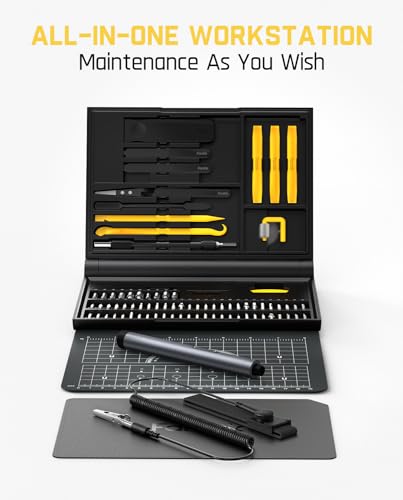 Fanttik Electric Screwdriver Kit, Precision Screwdriver Set, 64 Magnetic Bits, 12 Types Fix Tools, 0.05/0.2 N.m, Repair Tool for Phone Laptop Watch Electronics - E1 NEX Workstation