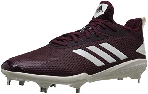adidas Men's Adizero Afterburner V Baseball Shoe, Maroon/Cloud White/Black, 13.5 M US