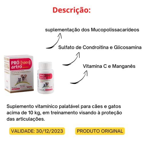 Suplemento Vitamínico Mineral Vansil Pró artro 1000 Palatável para Cães e Gatos - 30 Comprimidos