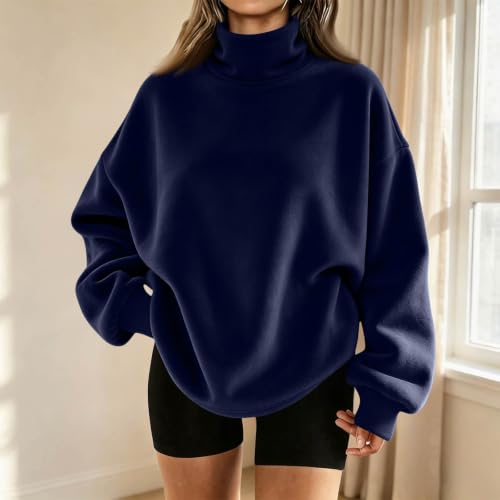 Oversized Sweatshirt for Women Mock Neck Tops Pullover Tops Longe Sleeve - image 2