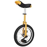 OIFAODAO, 20-Zoll-Fahrrad mit rutschfestem Rad, Einzelrad, Leichtmetallfelge, extra dickem Reifen, verstellbarem Sitz, for Outdoor-Sport, Fitness, Training, Gesundheit,Einrad(Yellow)