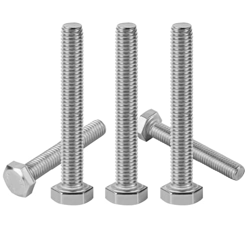 Image of 6 Pcs M8 Bolts Set, M8x90mm Hex Bolts Set, A2 Grade Stainless Steel Hex Head Screws Sets, Fully Threaded Screws for Metal Construction Automotive Machinery