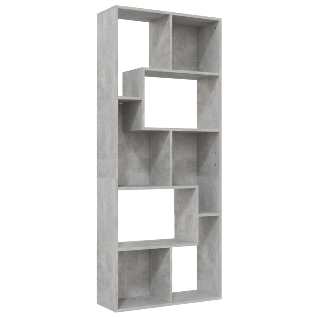 vidaXL Libreria Grigio Cemento 67x24x161 cm in Truciolato