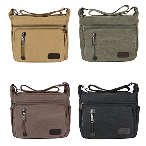 OSALADI Bolsa carteiro vintage de lona, bolsa de ombro para homens e mulheres, bolsa para laptop, cá