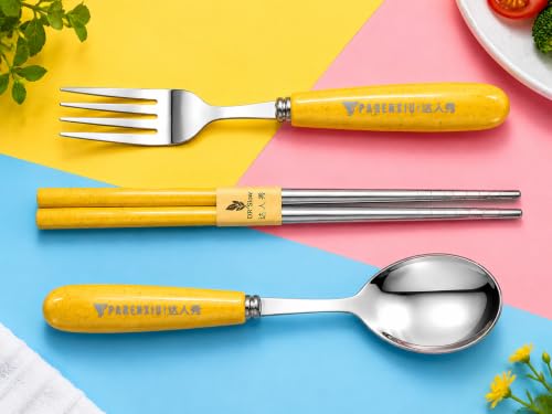 Image of Stainless Steel Cutlery Set, 3-Piece | Spoon, Fork, Chopsticks