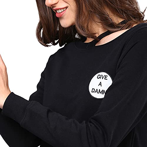 Image of Campus Sutra Cotton Women High Neck Sweatshirt