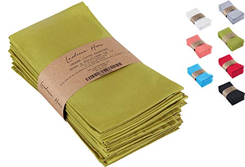Laodicea Home | Cloth Napkins Set of 12 (18 x 18 Inches) | Green Linen Napkins |% 100 Turkish Cotton Napkins (Soft and Comfortable) Durable Linen Napkins | Reusable Dinner Napkin