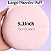 Teenitor 2Pcs 5Inch Pink Body Powder Puff, Powder Puff for Body Powder, Soft Velour Puff Pink