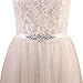 Produktbild ULAPAN Rhinestones Hochzeit Gürtel,Strass Braut Gürtel,Rhinestones Braut Schärpe Strass Hochzeit Sash (Naturweiss)