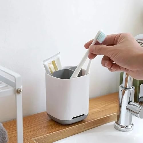 Toothbrush Holder, 3 Slots Toothbrush Organizer with Drainage Holes for Bathroom Kitchen - Cosy Home Interiors Toothbrush Holder, 3 Slots Toothbrush Organizer with Drainage Holes for Bathroom Kitchen - Image 5