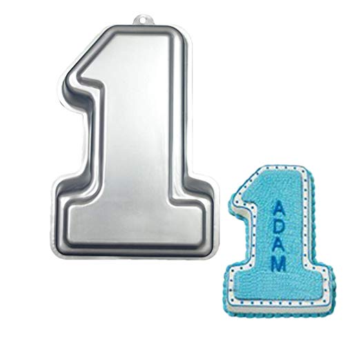 Image of Ulalaza First Birthday Cake Pan Kids 3D Number One Cake Mold DIY Decorating Tool