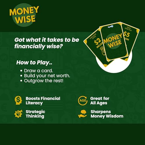 Image of Money Wise - Finance Card Game for Kids, Families & Adults | 57 Strategic Cards | Learn Savings, Investing & Budgeting Skills from the Start | Educational Birthday & Return Gift for Ages 14+