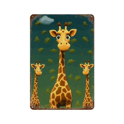 Tableau vintage métal girafe résout le problème des murs vides de bureau