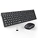 Wireless Keyboard and Mouse Set, 2.4G Wireless Keyboard Mouse with USB Receiver, Full Size QWERTY UK Layout with Numeric Keypad & Multimedia Shortcuts for Windows Computer Laptop PC, Black