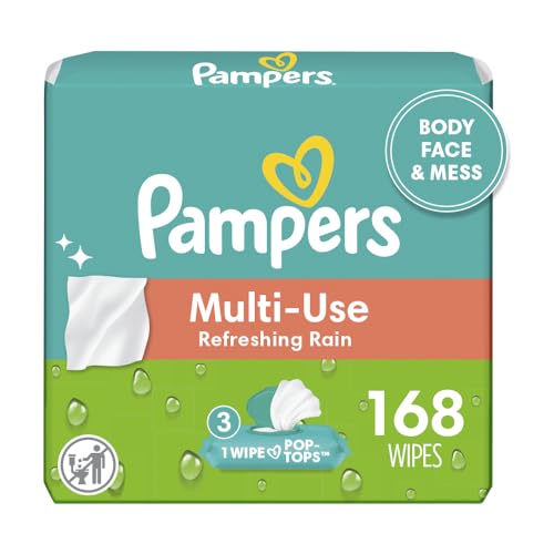 Image of Pampers Baby Wipes Multi-Use Refreshing Rain 3X Pop-Top Packs 168 Count
