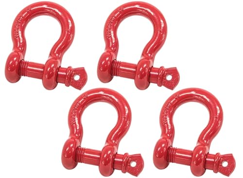 Mytee anchor shackle 1" forged carbon steel w/ alloy screw pin, WLL 8.5 tons (4 pack)