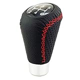 Bashineng 5 Speed Shift Knob Shifting Lever Leather Gear Stick Transmissions Shifter Handle Fit Most