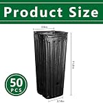 RunNico 50pcs Plastic Deep Plant Nursery Pots, 11.8”Tall Tree Pots,Black Deep Seedling Container Pots with Drainage Holes for Indoor Outdoor Gardening (4.72" wx11.8 h)
