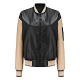 Veste Cuir Courte Moto Blouson à Rivet pour Femme Bomber Col Montant Jacket Similicuir Aviateur Leder Mantel FüR Damen Lang Bikerjacke Damen GroßE GrößEn Lederjacke Damen Kurz Bolero Bequem Und Atmungsaktiv